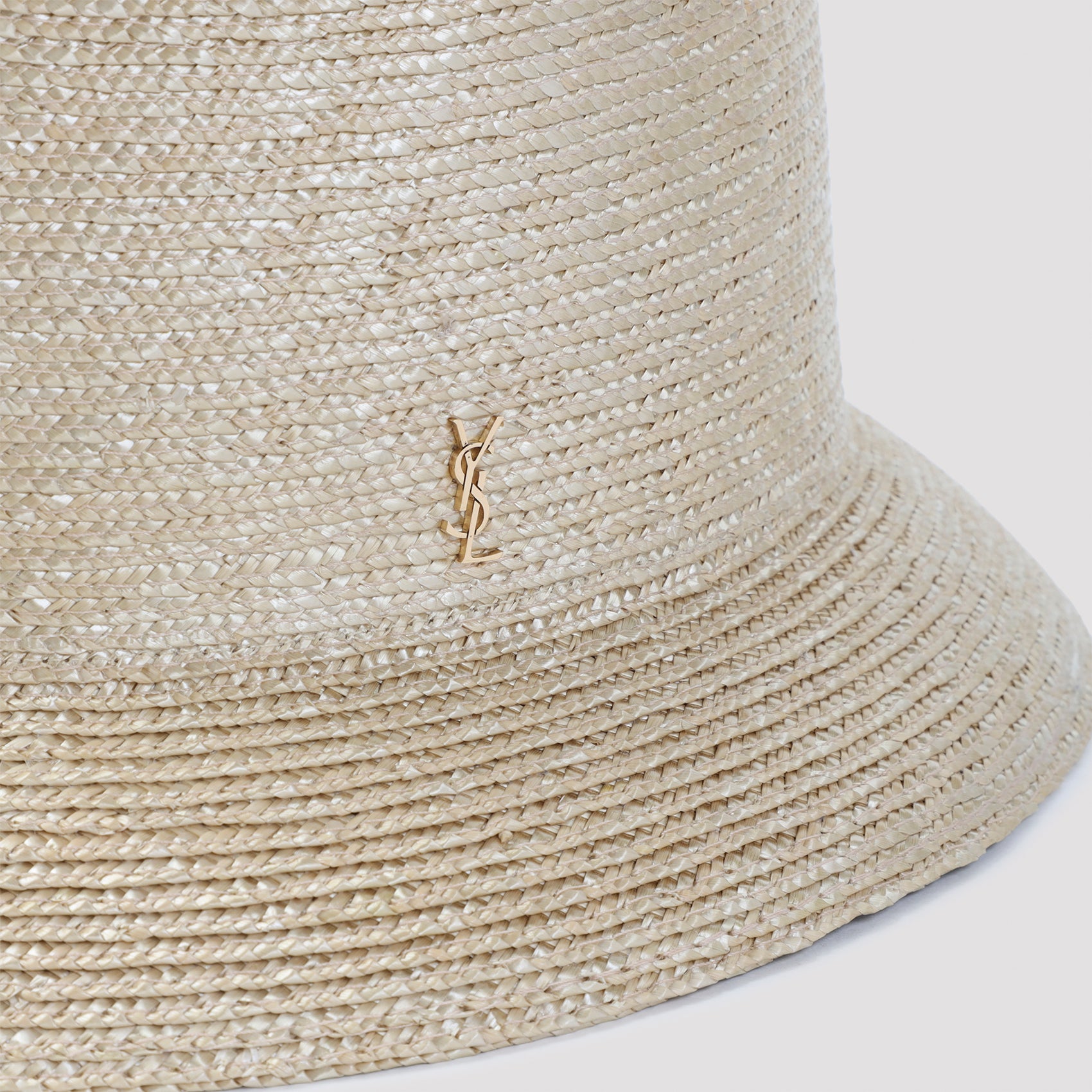 Straw Bucket Hat With Rounded Crown