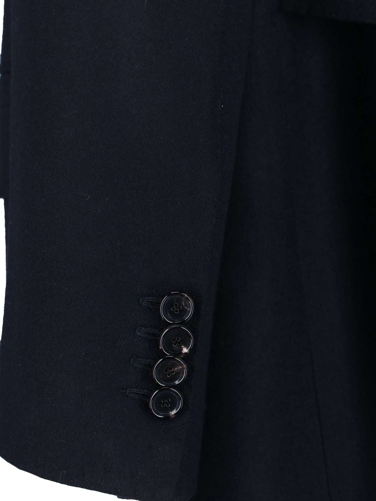 Double-Breasted Black Wool