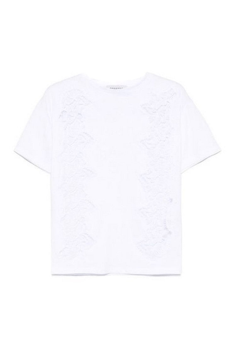 Cotton T-Shirt With Lace Detailing