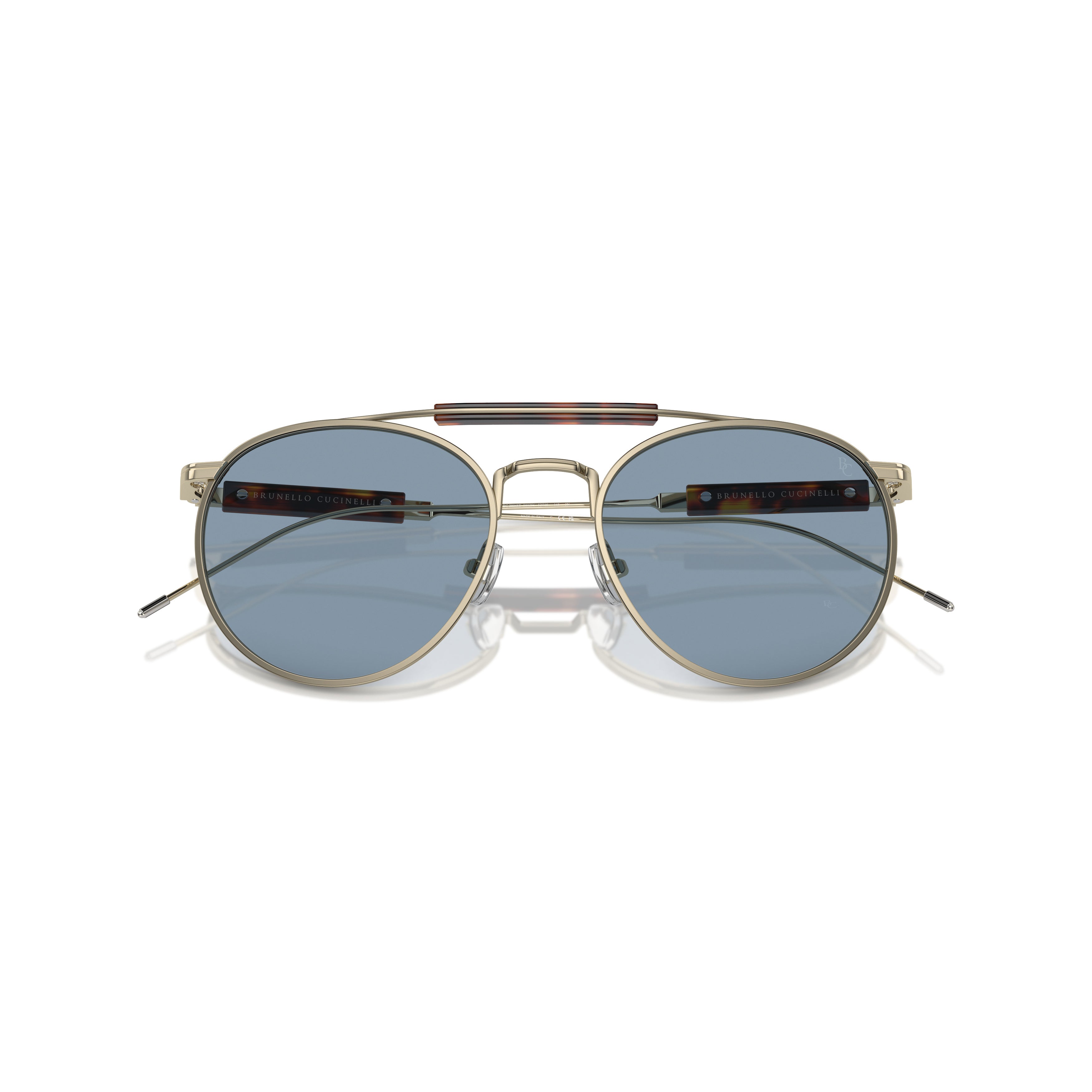 0bc2004st Titanium Frame Sunglasses with Blue Lenses