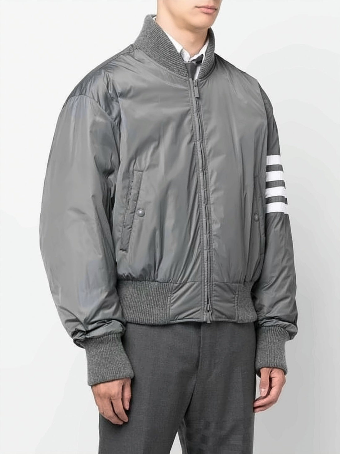 Padded Jacket with Ribbed Details