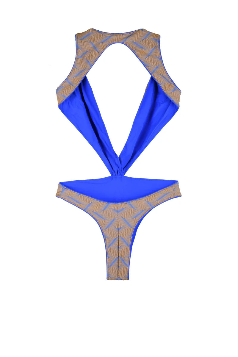 Deep V Neckline One-Piece Swimsuit