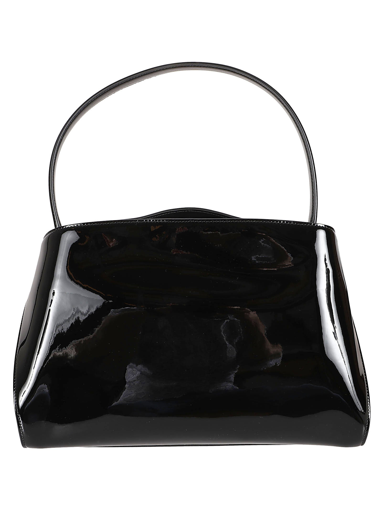 Curved Silhouette Bag with Gold Buckle Details