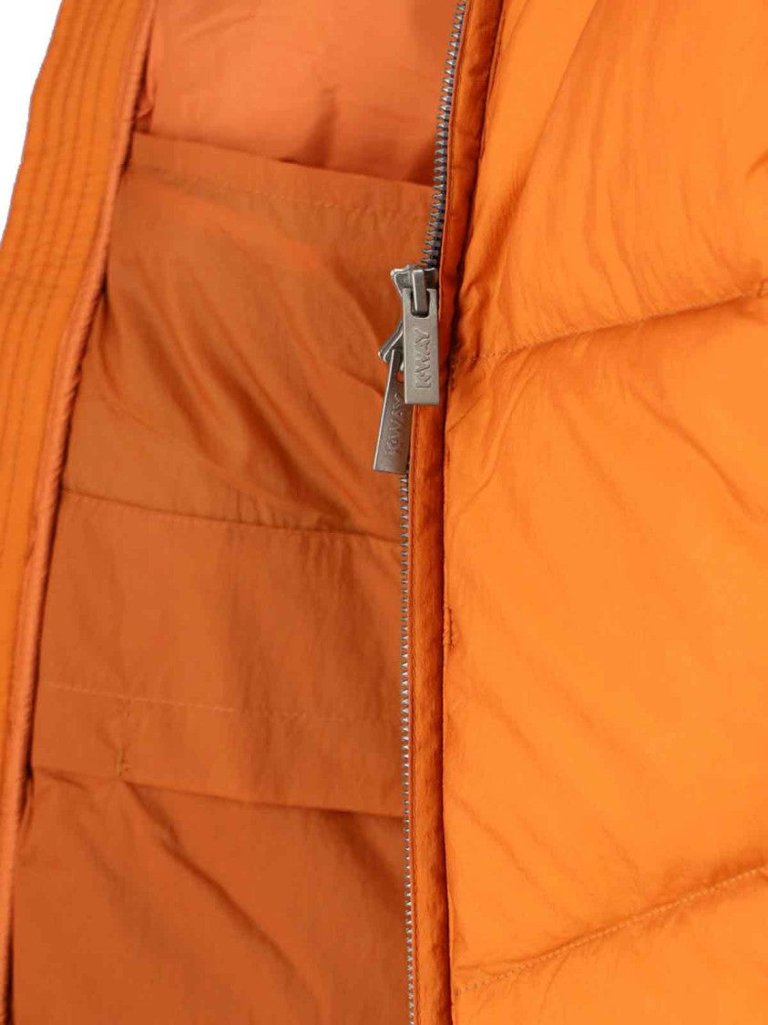 Classic Orange Casual Jacket With High Collar