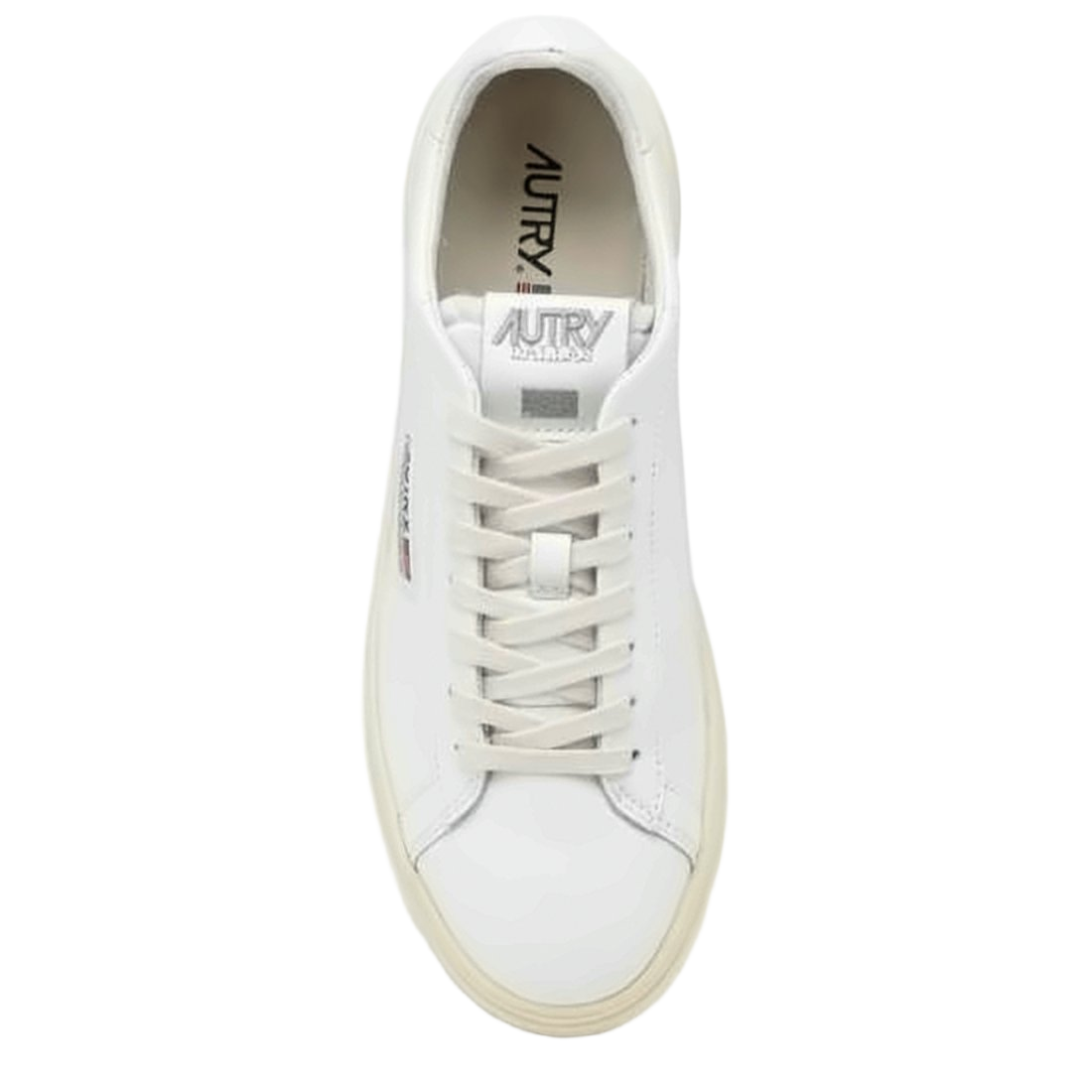 Low-Top White Leather Sneakers with Minimalist Design
