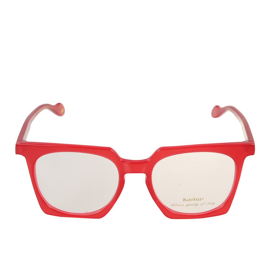 Maya Light Bold Red Square-Frame Eyeglasses with Glossy Finish