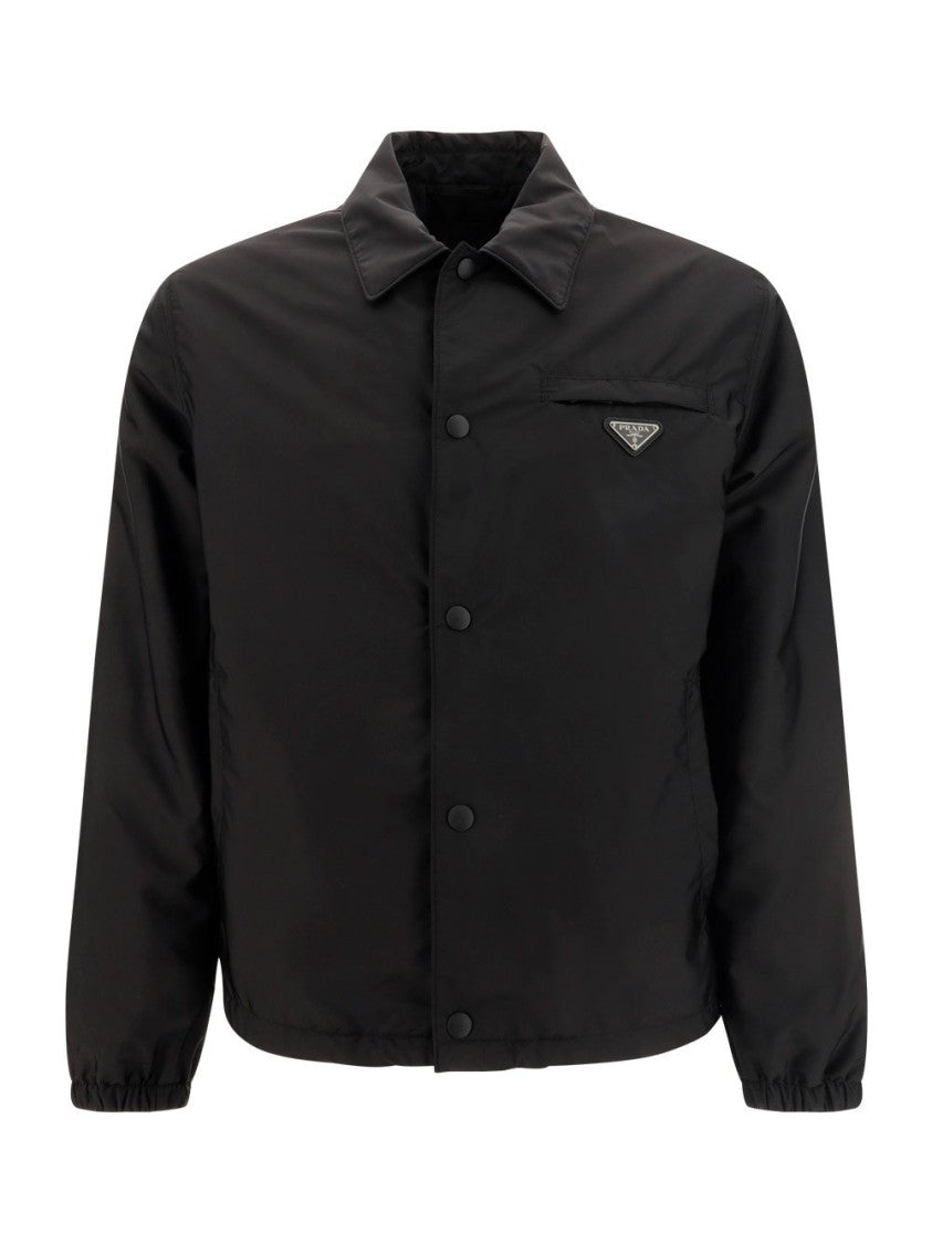 Lightweight Black Jacket With Button-Up Front