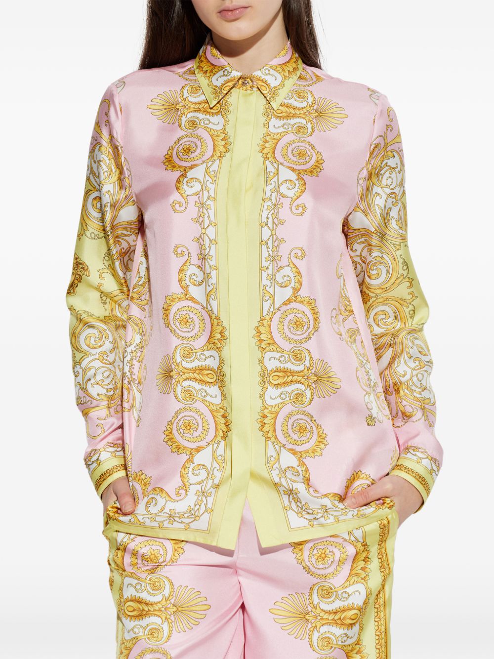 Baroque-Inspired Silk And Nylon Long-Sleeved Top