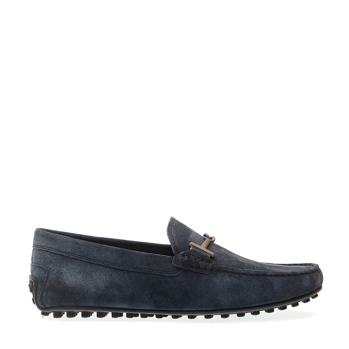 City Gommino In Blue Suede Buckle