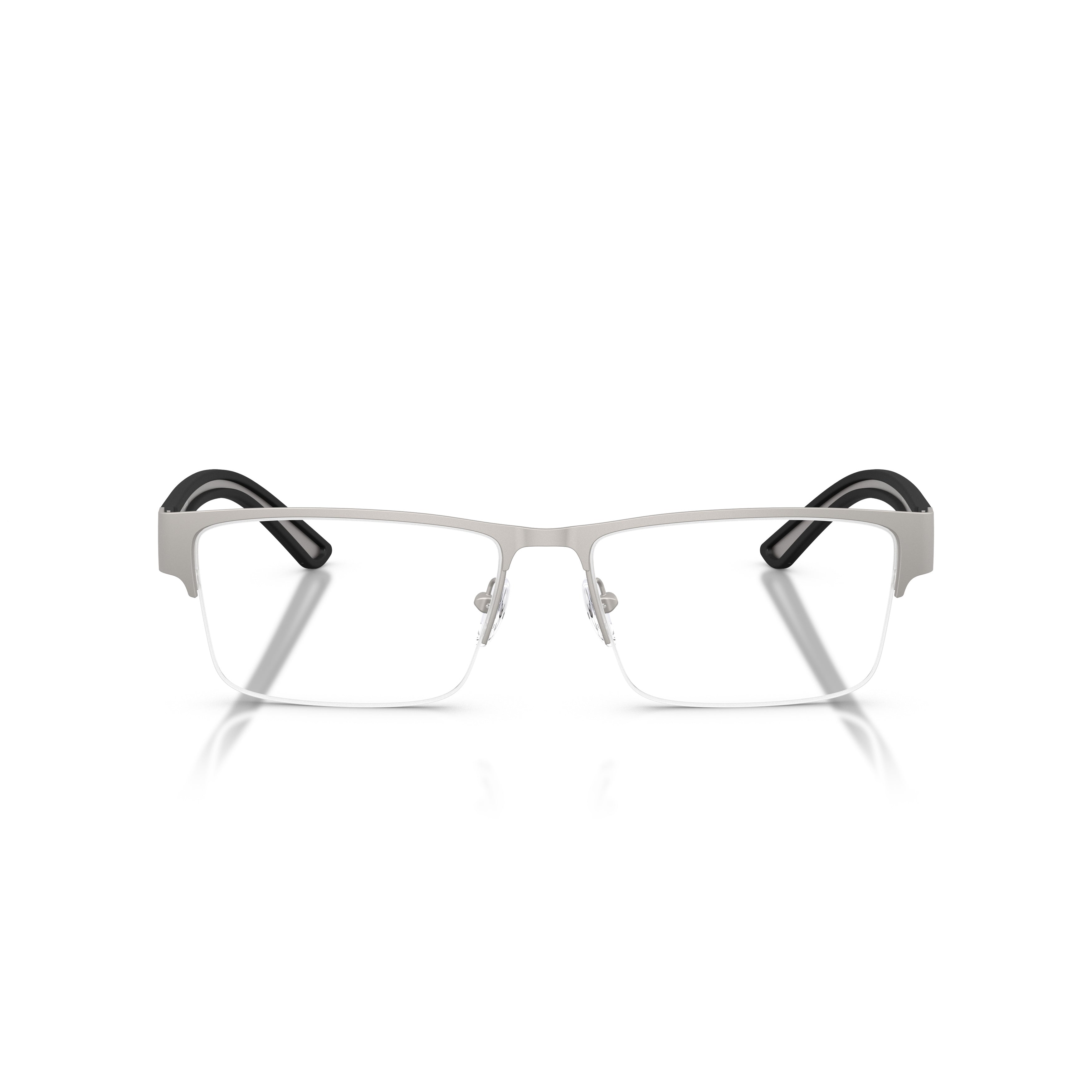 0ea1182 Semi-Rimless Rectangular Eyeglasses with Silver and Black Accents