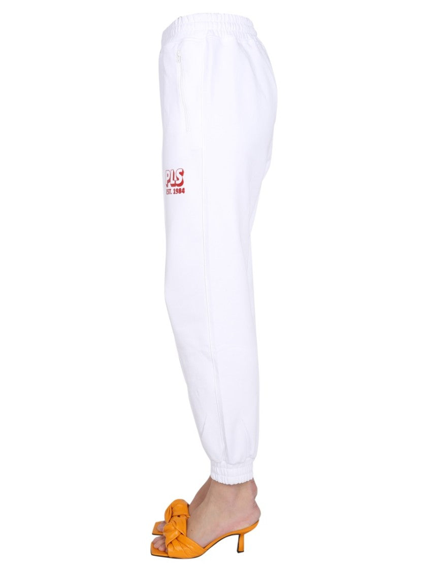 Relaxed-Fit White Track Pants