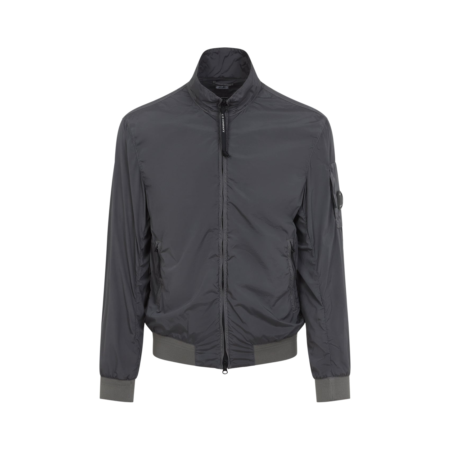 Grey Nycra Jacket with Stand Collar