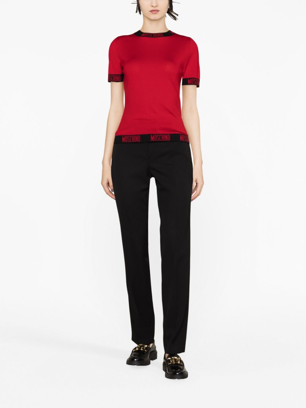 High-Waisted Virgin Wool Tailored Trousers