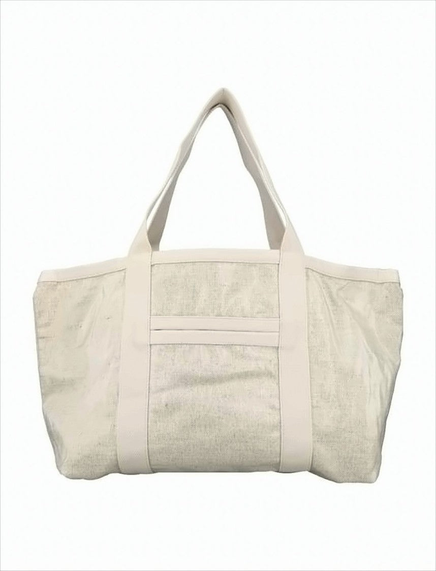 Textured Linen-Cotton Shoulder Bag with Relaxed Silhouette