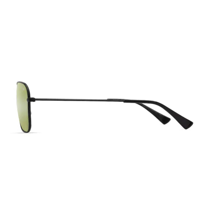 Naauao Double Bridge Metal Frame Sunglasses with Green-tinted Lenses