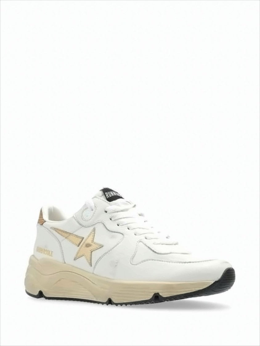 Low-Top Sneakers with Metallic Gold Star Detail