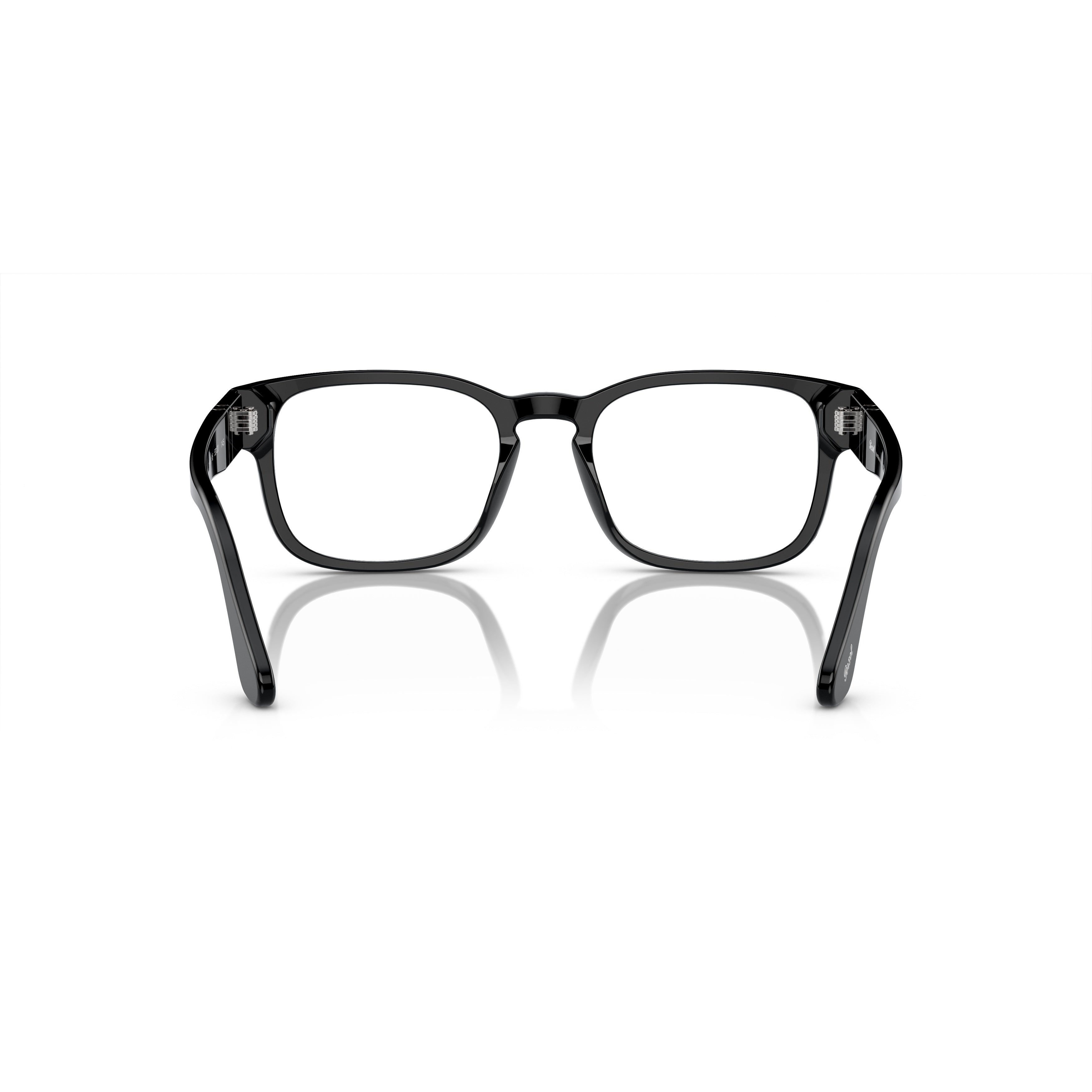 0po3334v Rectangular Black Acetate Sunglasses with Silver Arrow Detail