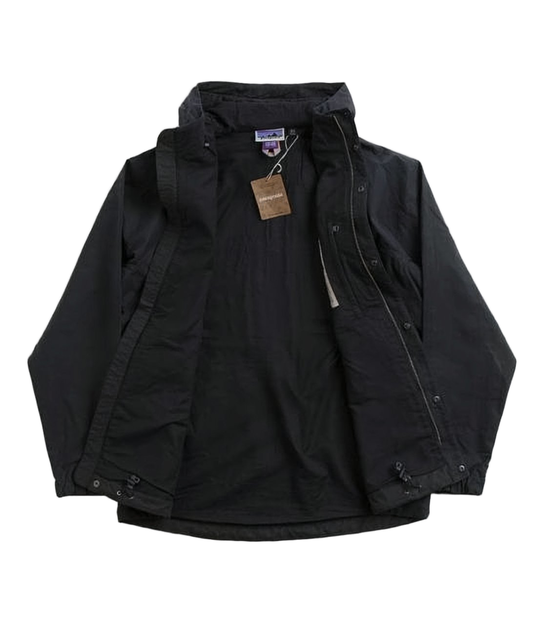 Minimalist Black Jacket with Snap Button Closure