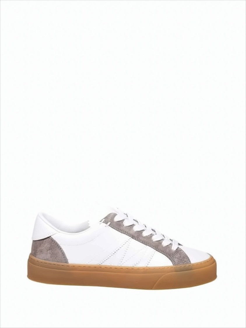 Low-Top Sneakers with Taupe Suede Overlays and Gum Rubber Sole