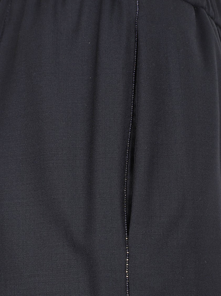 Tailored Blue Trousers With Elasticated Waistband