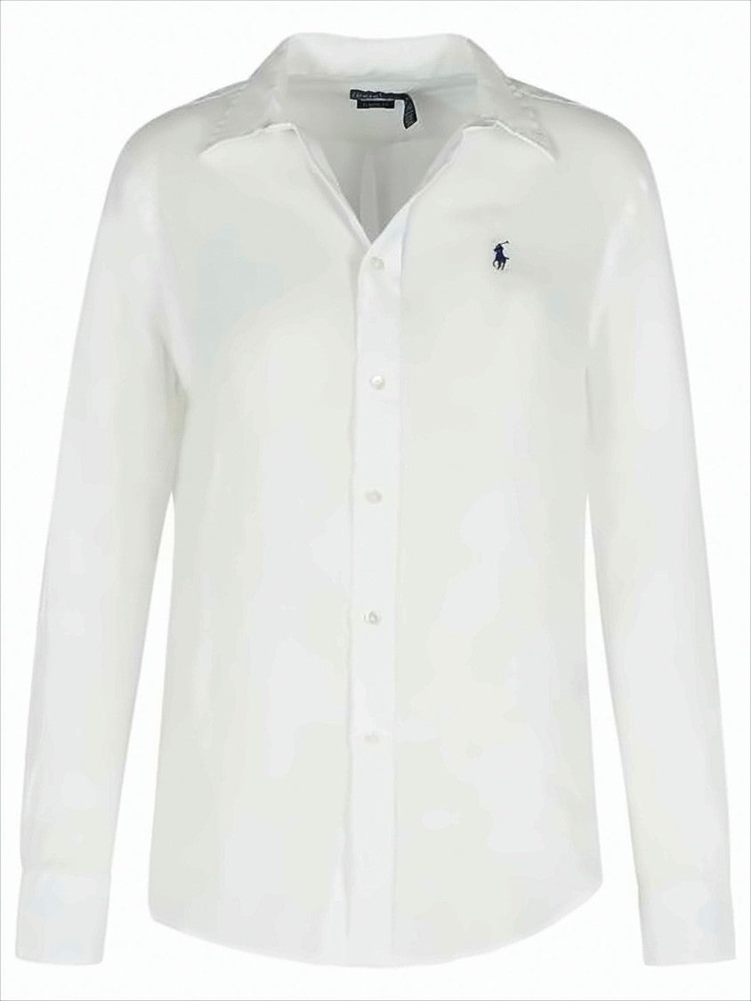 Classic White Linen Long-Sleeve Button-Up Shirt