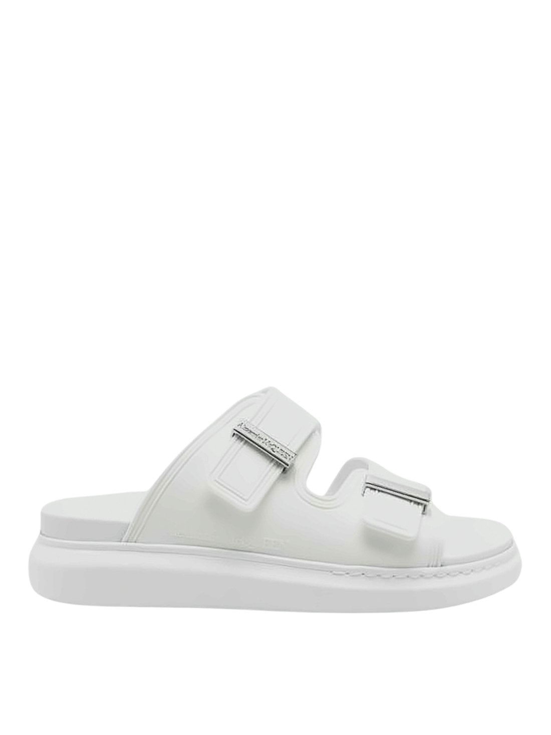 Rubber Slip-On Mules with Adjustable Metallic Straps