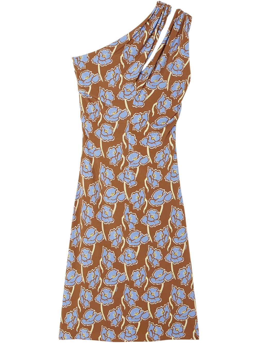 Sleeveless Brown Floral Print Mini Dress