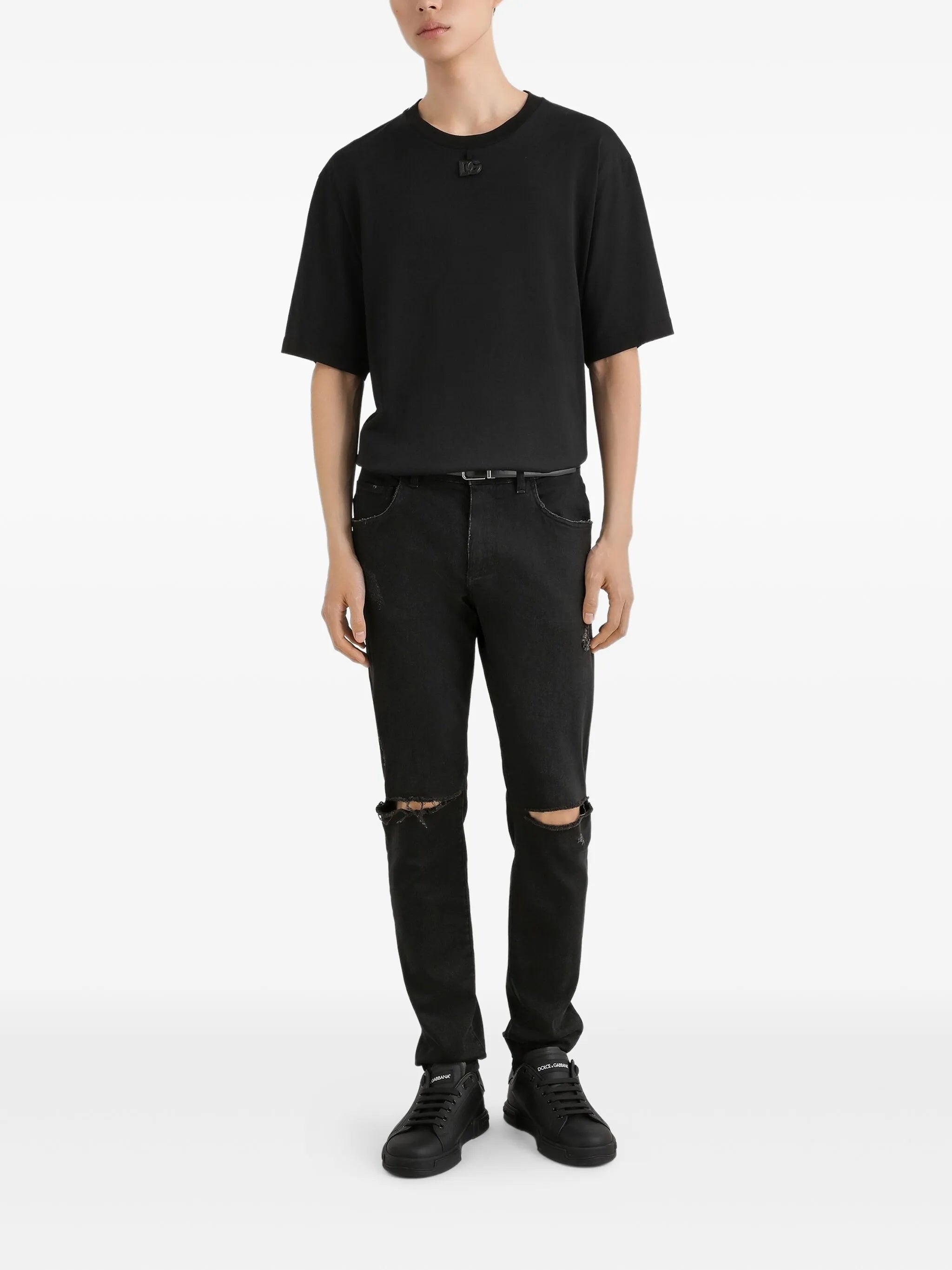 Black Classic Crew Neck Logo T-Shirt