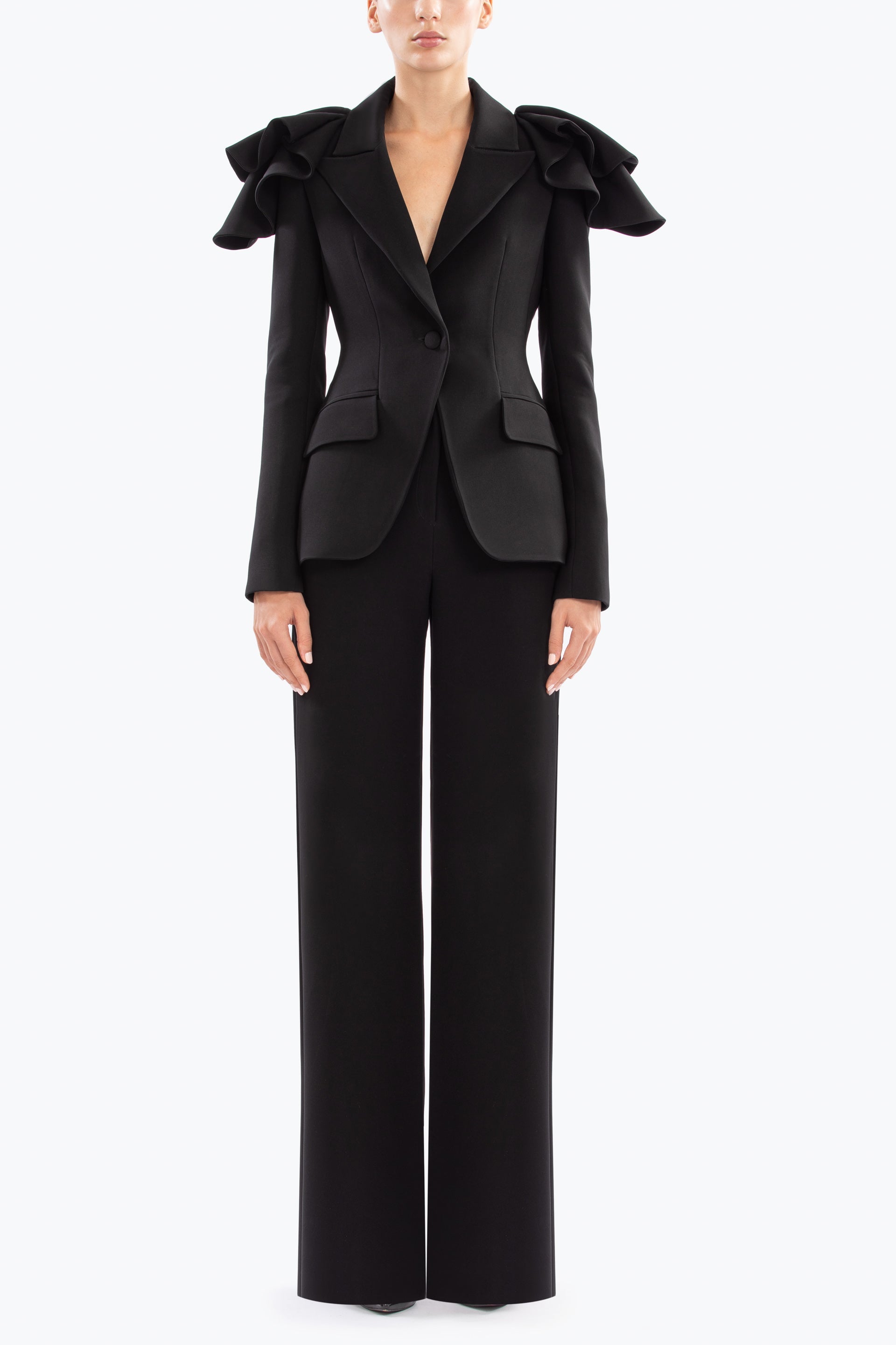Ruffled Tailored Jacket