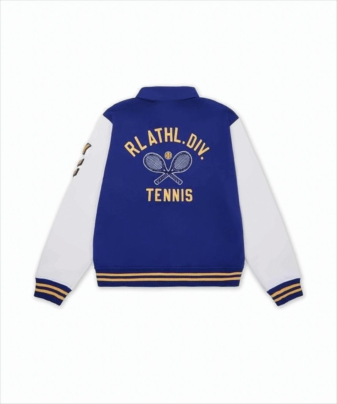 Varsity-Style Fleece Jacket with Tennis-Themed Accents