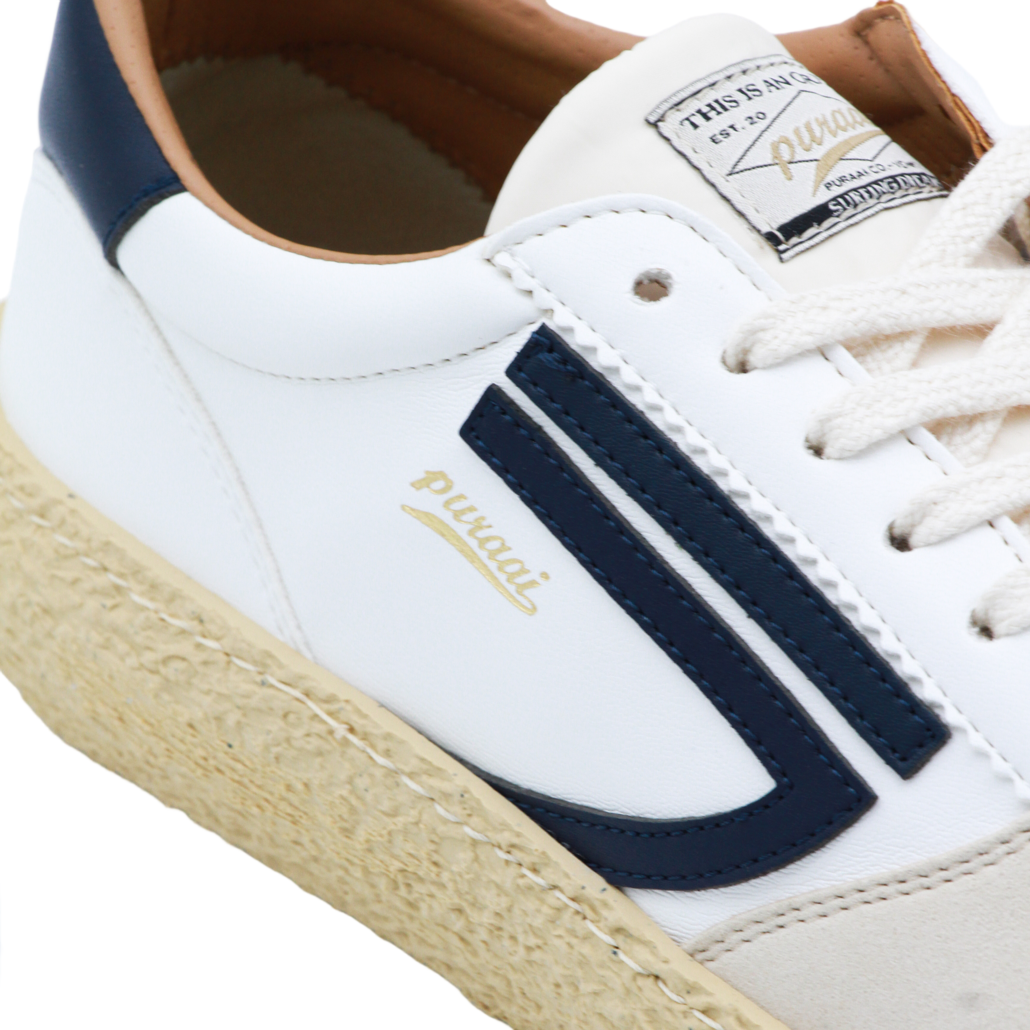 Low-Top Sneakers with Navy Stripe