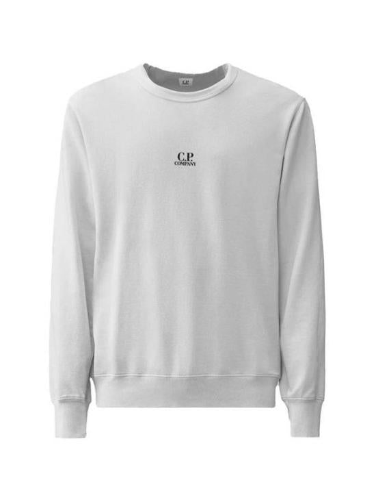 Minimalist White Long-Sleeve Crewneck Sweatshirt