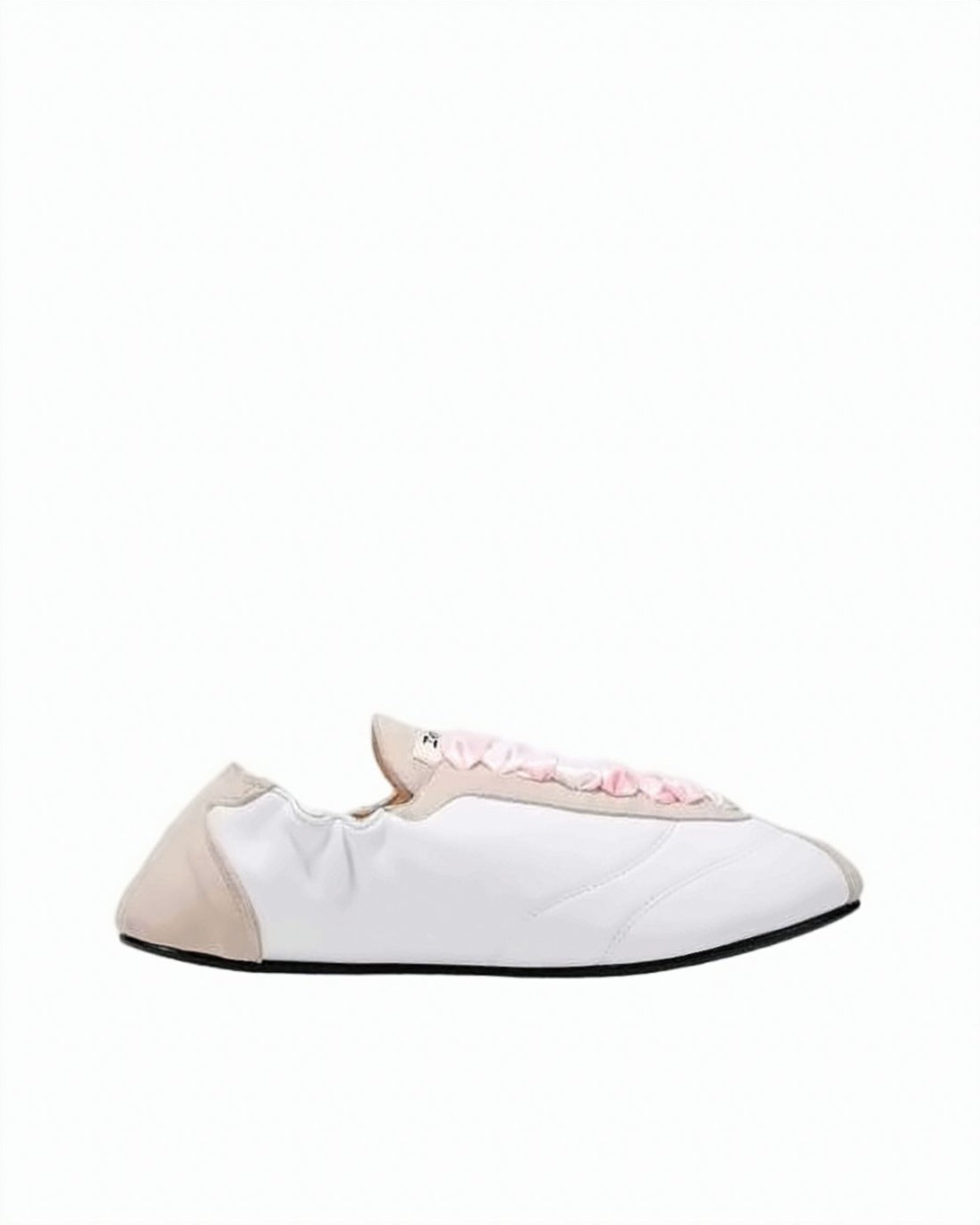 Lambskin Leather Sneakers with Ruched Satin Laces