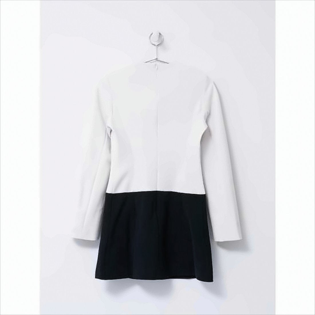 Fitted Two-Tone Mini Dress with Bow Accents