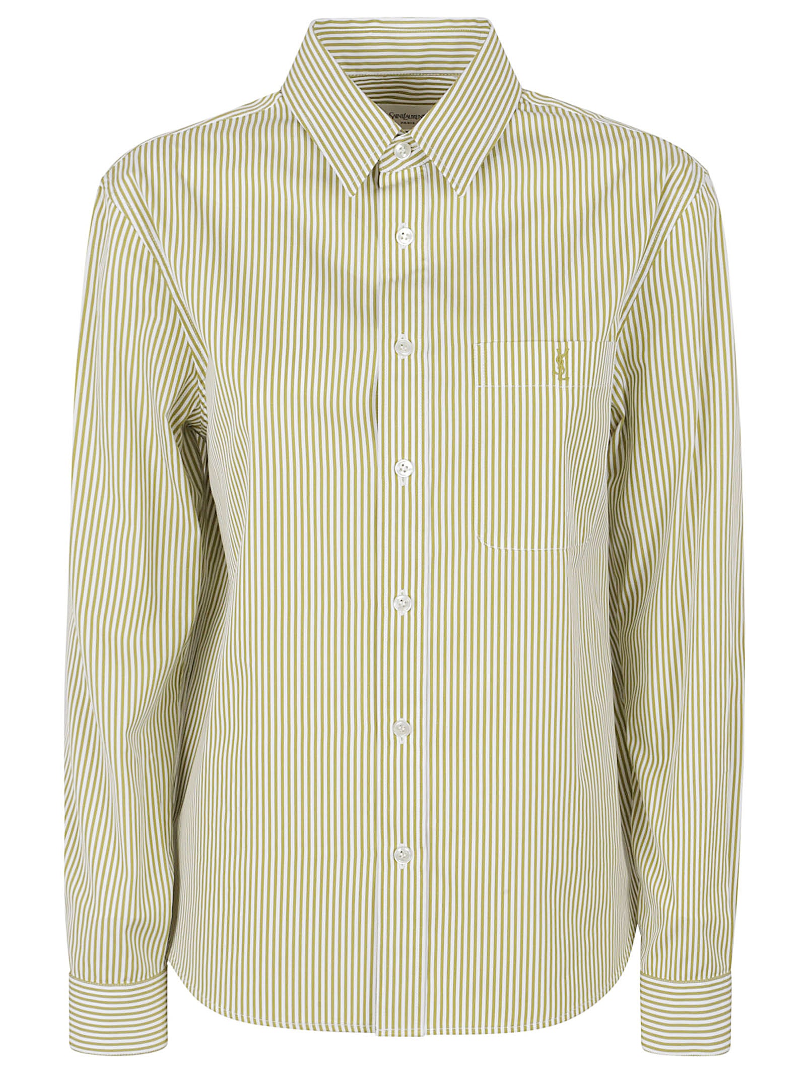 Vertical Stripe Cotton Poplin Shirt