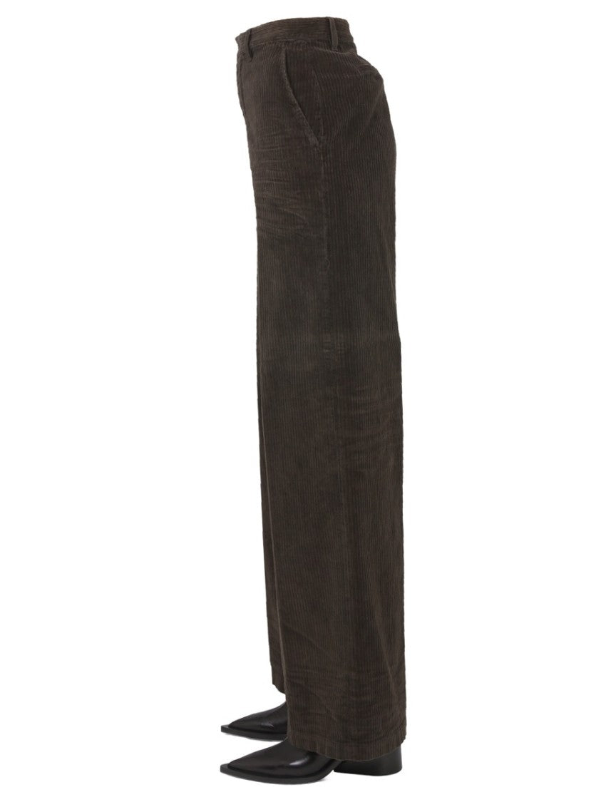 High-Waisted Brown Wide-Leg Pants