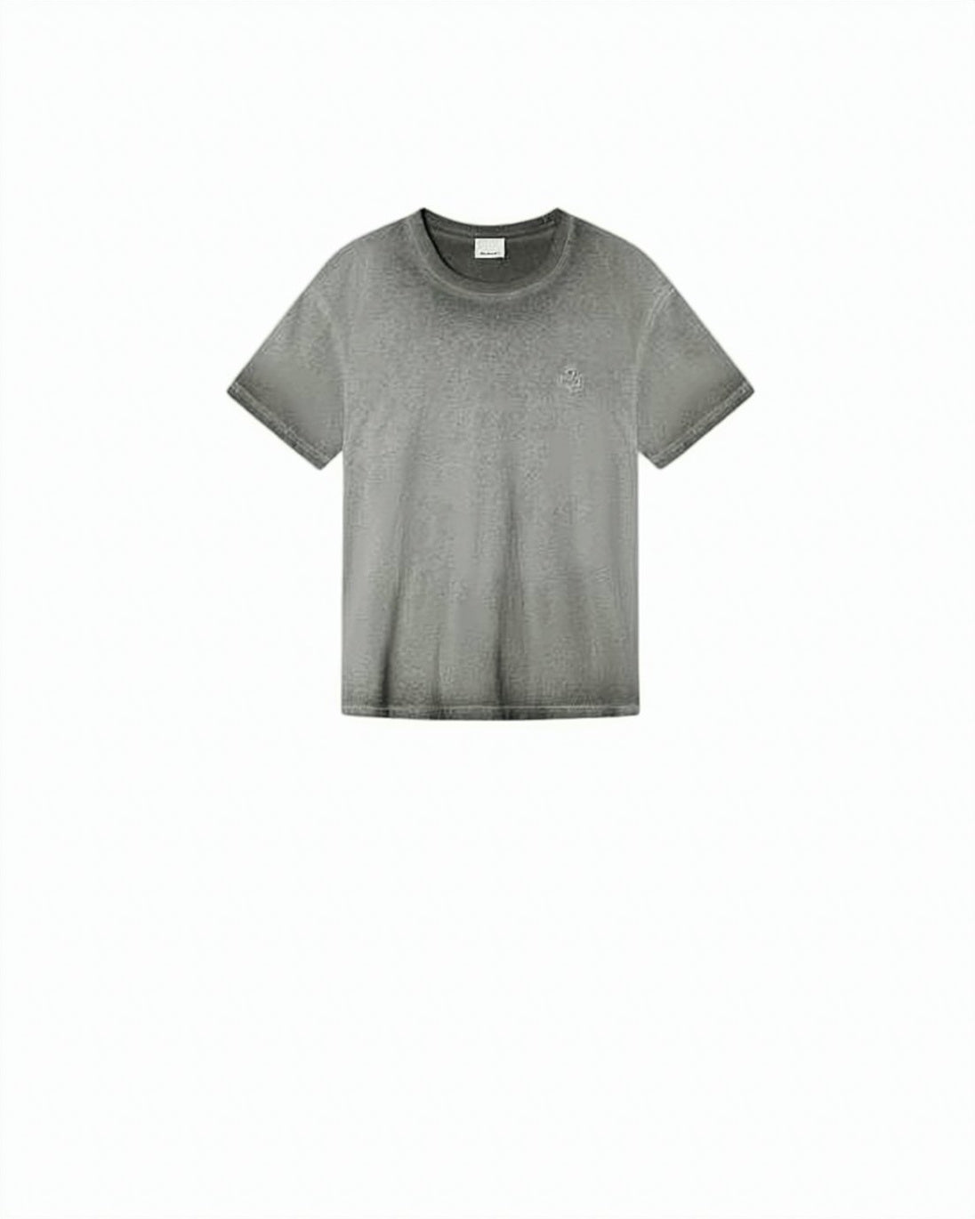 Relaxed Fit Grey T-Shirt with Tonal Embroidery