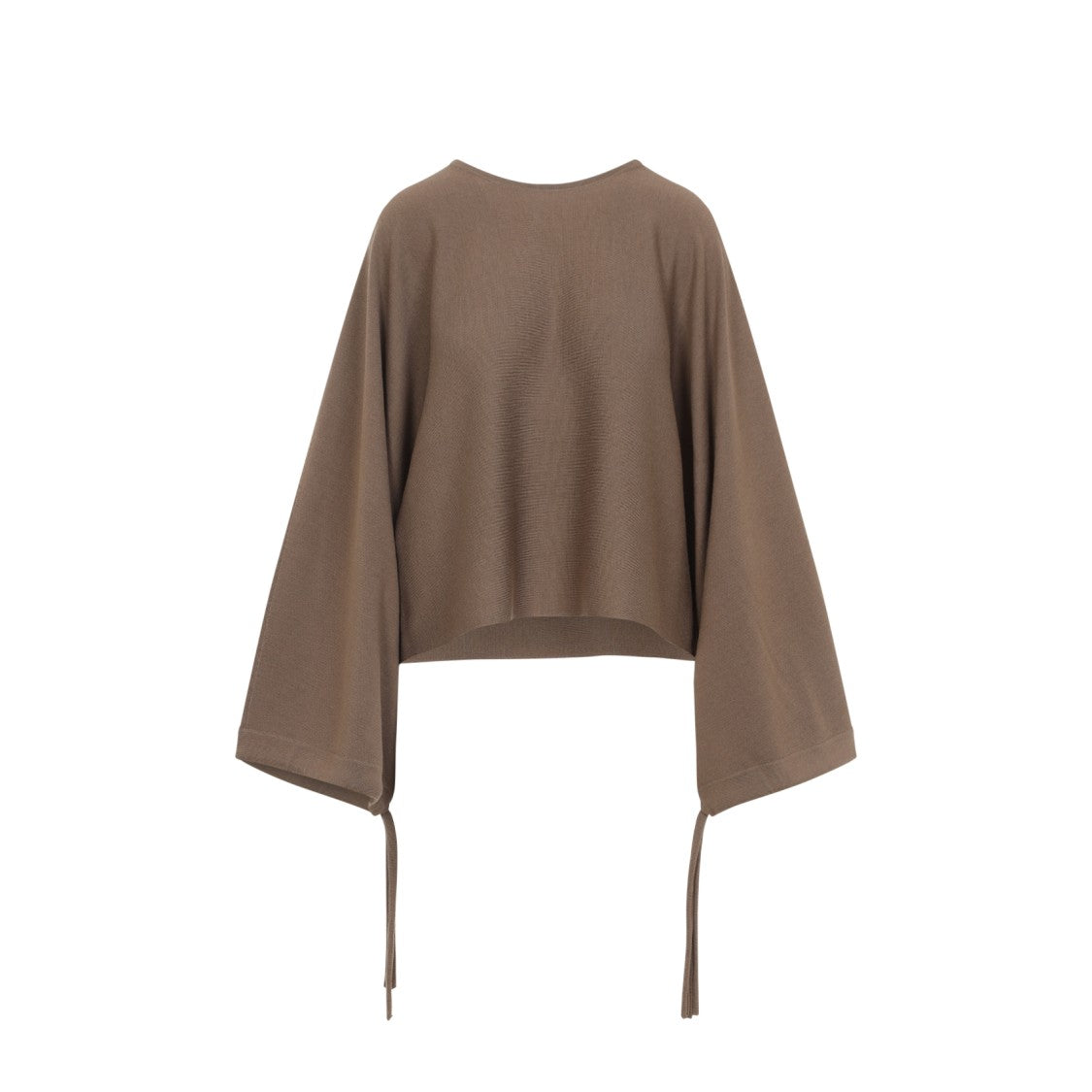 Relaxed Fit Brown Virgin Wool Sweater