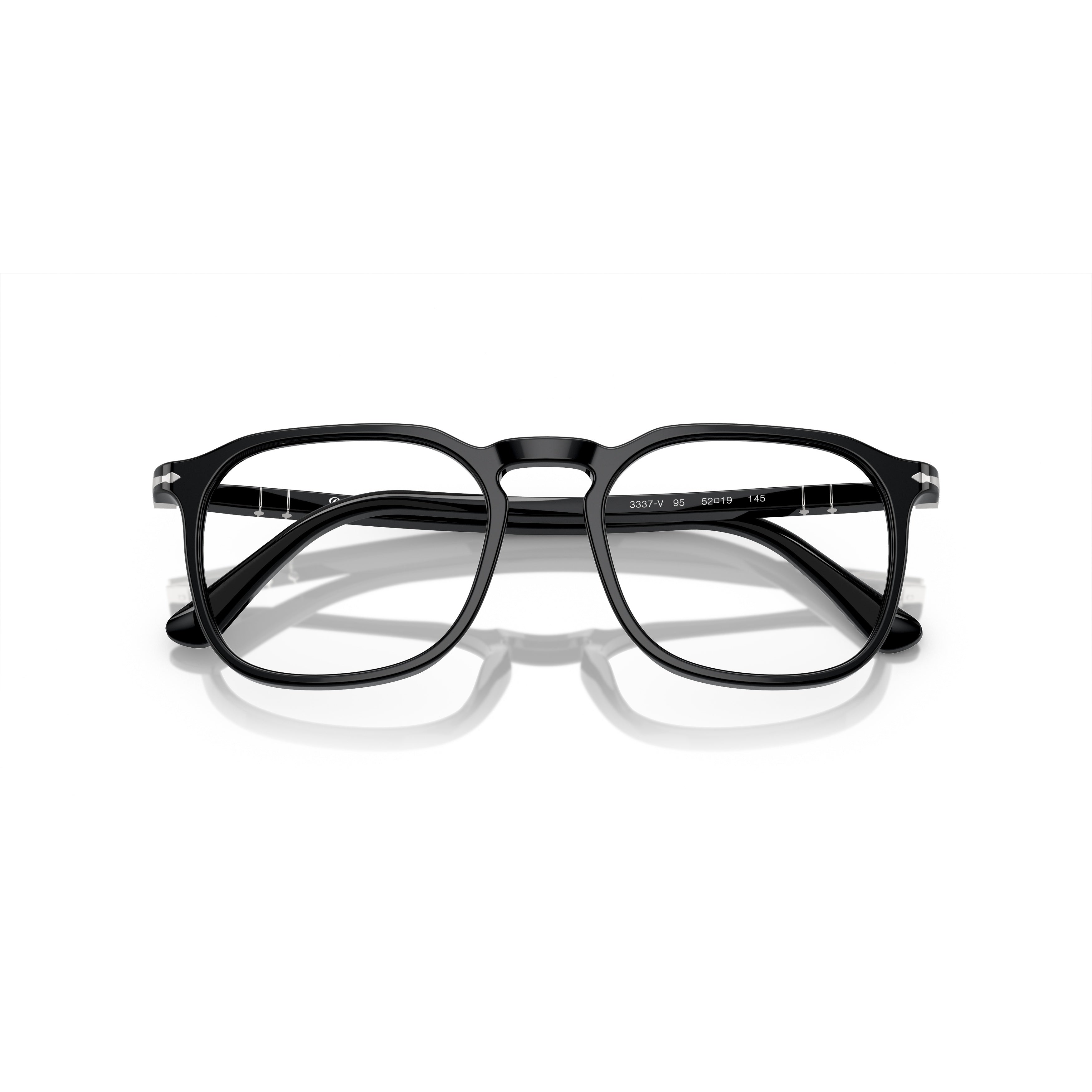 0po3337v Square Frame Eyeglasses with Arrow-Shaped Accents