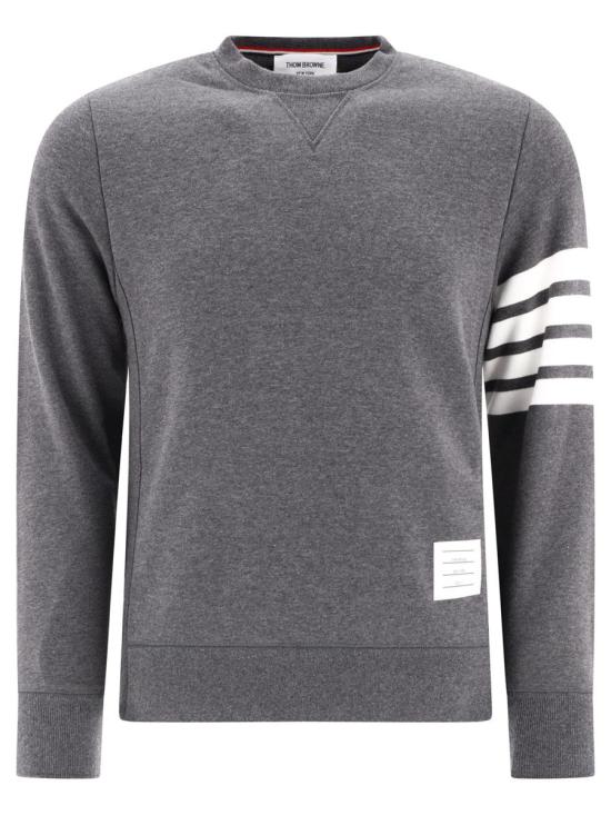 Crewneck Sweatshirt with Iconic Four-Bar Stripes