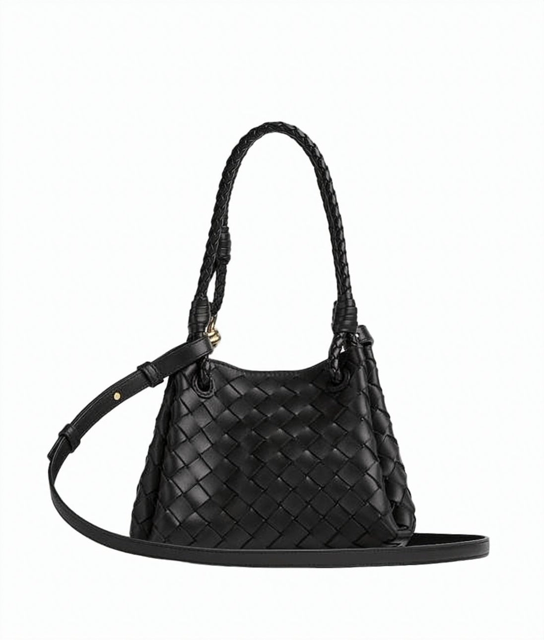 Intricate Woven Small Shoulder Bag with Braided Handle