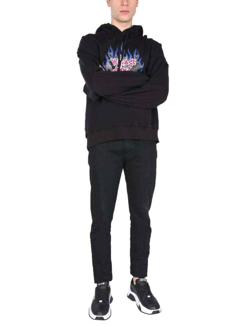 Graphic Logo Hoodie With Drawstring