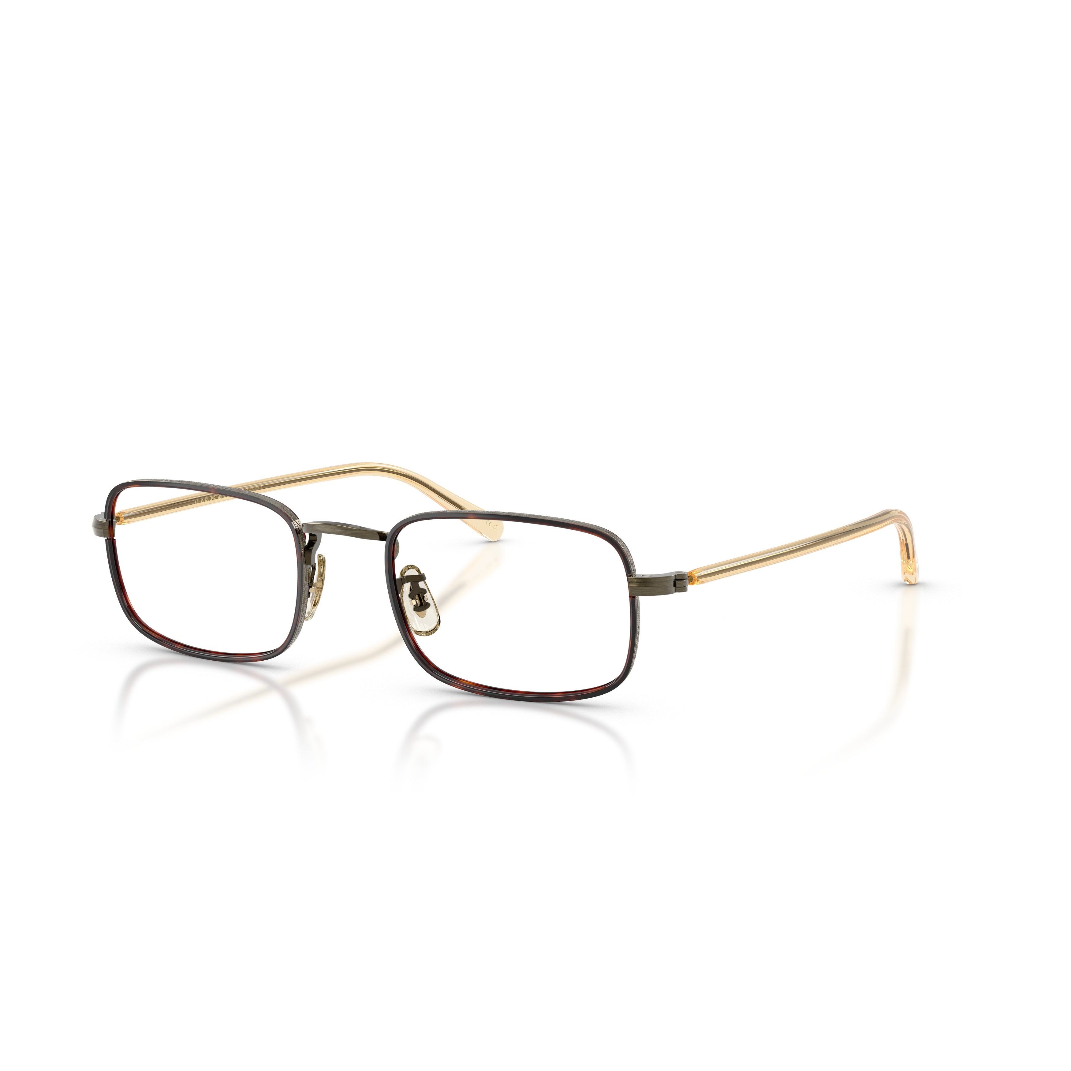 0ov1366t Rectangular Titanium Sunglasses with Gold-tone Temples
