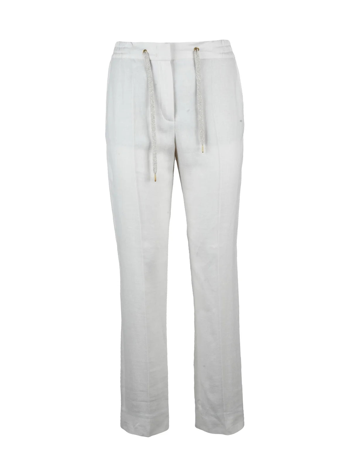Eleventy Linen Wool Silk Chino Trousers - White