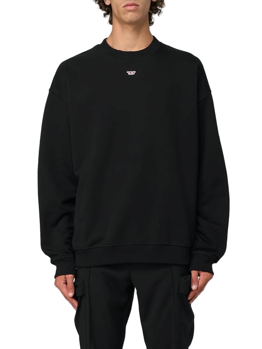 Relaxed-Fit Black Long-Sleeve T-Shirt with Dropped Shoulders