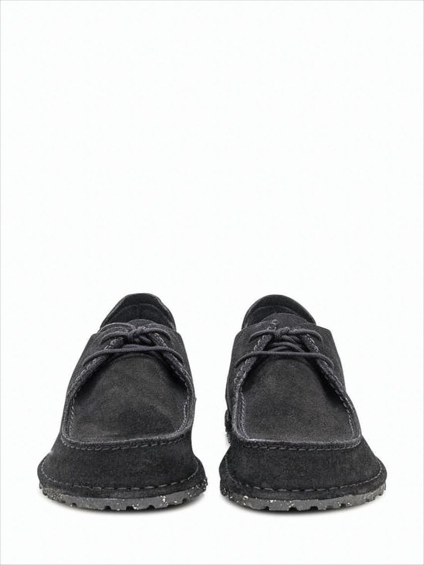 Moccasin-Inspired Suede Sneakers with Textured Rubber Sole