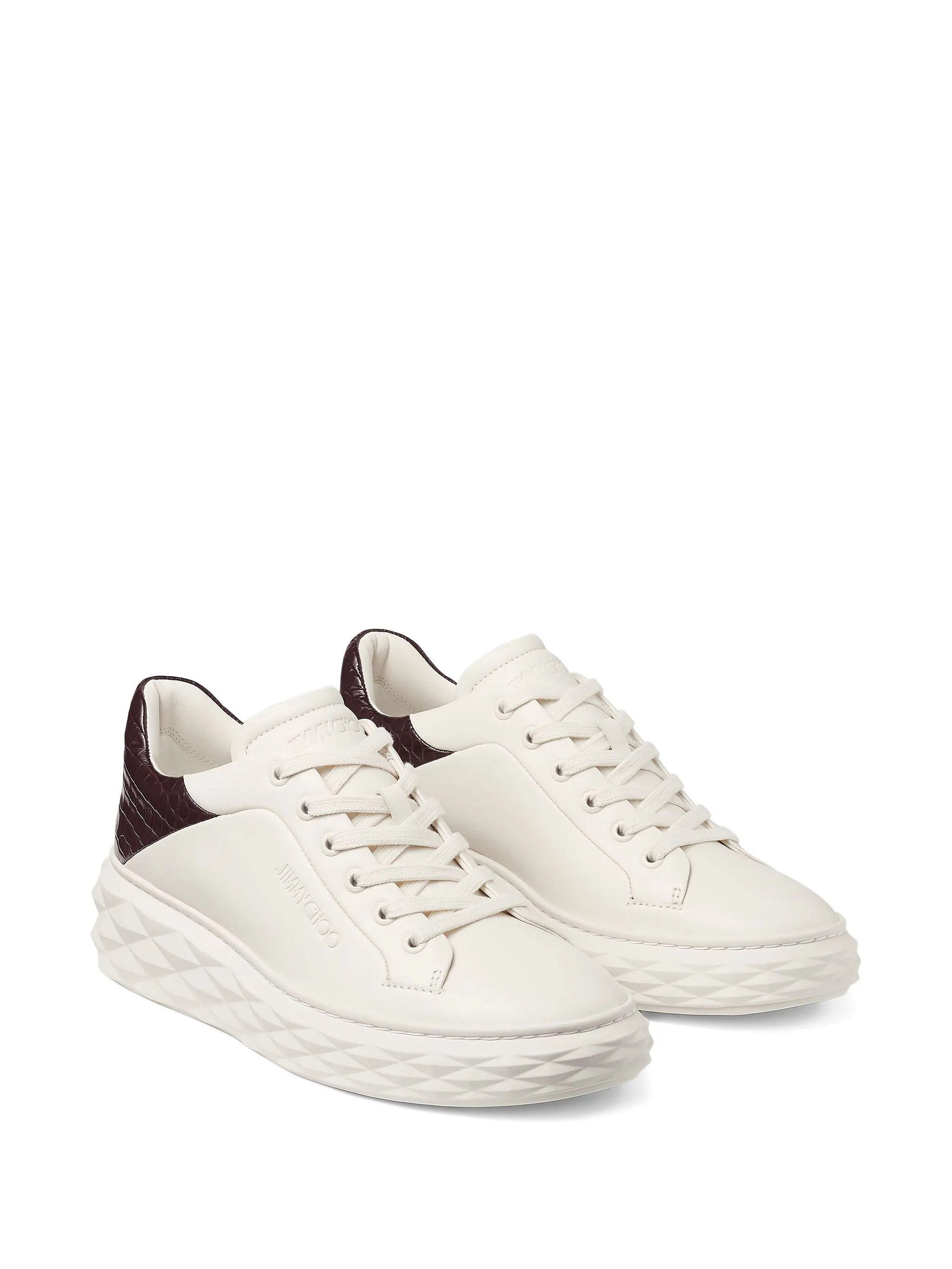 White Diamond Sculptural Nappa Sneakers