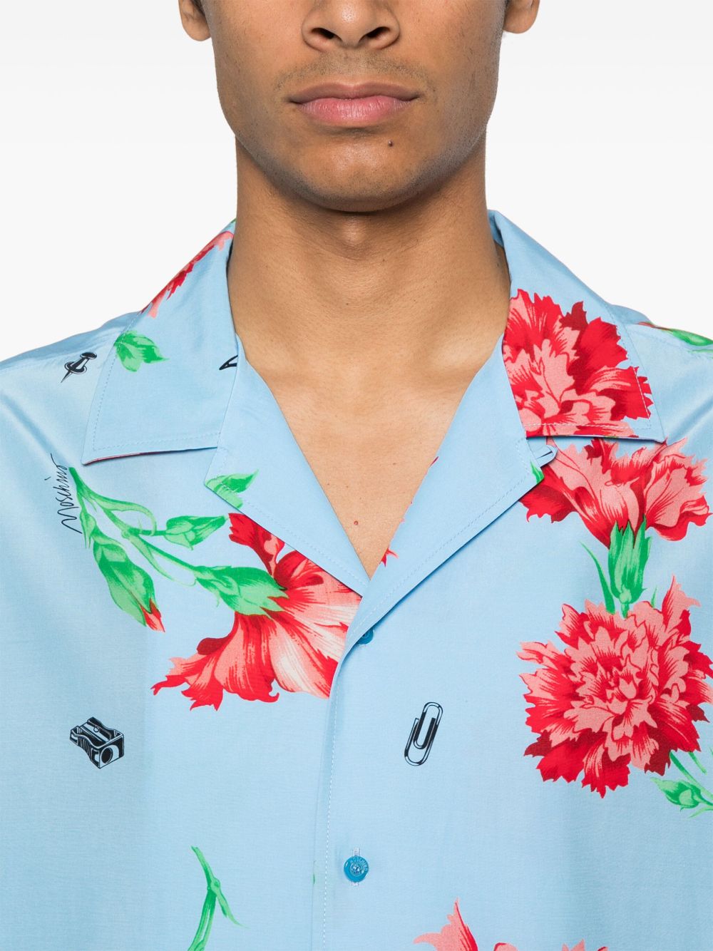 Splash Blue Floral Print Shirt