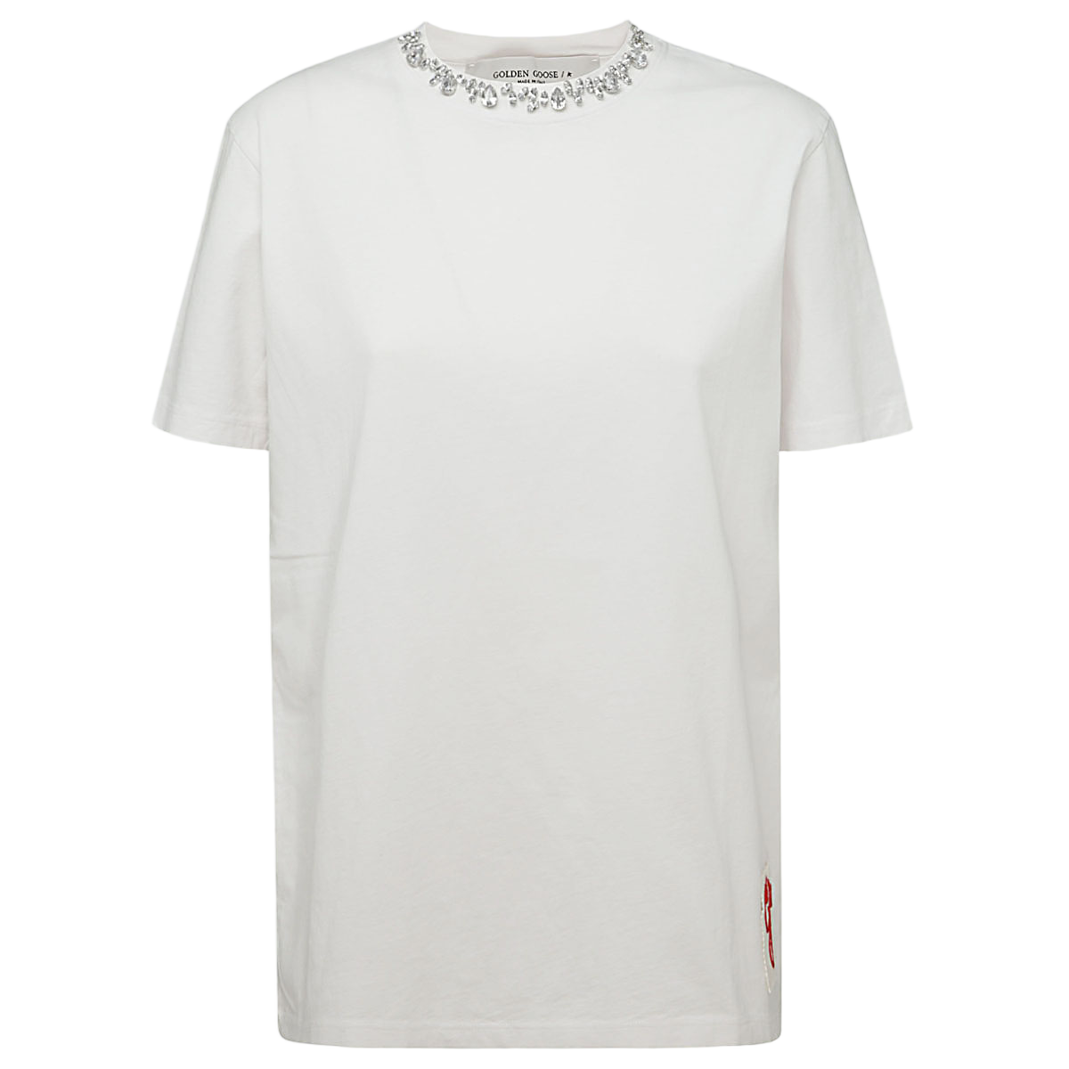 White T-Shirt with Subtle Neckline Detail
