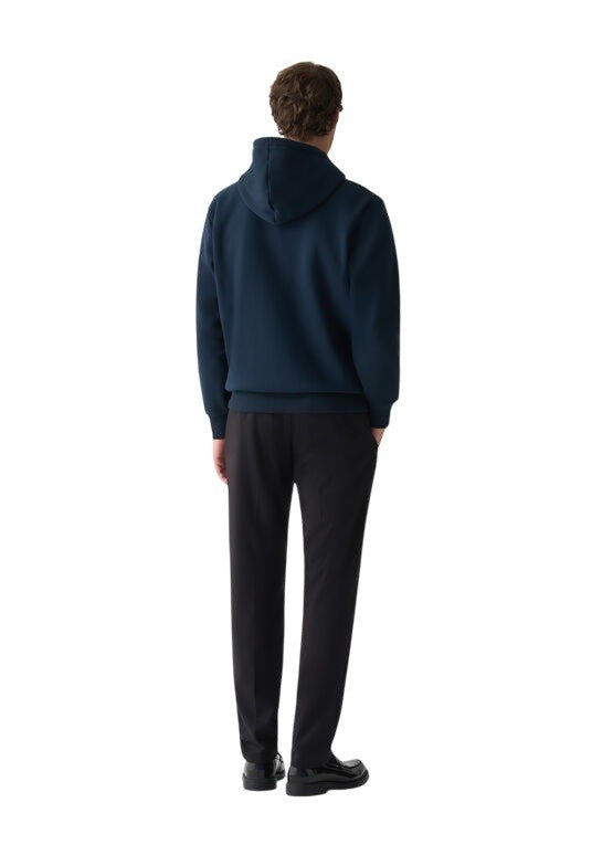 Blue Zip-Up Sweatshirt with Adjustable Hood